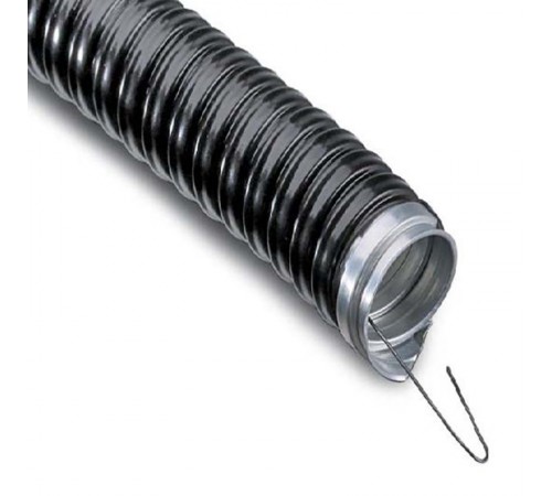 Металлорукав в ПВХ изоляции МРПИнг-12 (бухта 50 м/уп.) с зондом, черный  28-0112-50  REXANT