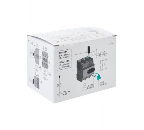 Выключатель-разъединитель модульный ВРМ-2 3P 100А  MVR20-3-100  IEK