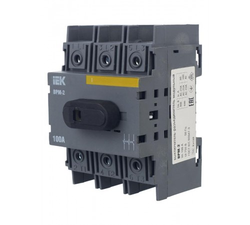 Выключатель-разъединитель модульный ВРМ-2 3P 100А  MVR20-3-100  IEK