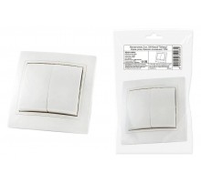 Выключатель 2 кл. 10А белый "Таймыр" (пром. упак,, бакелит. основание)  SQ1814-0502  TDM