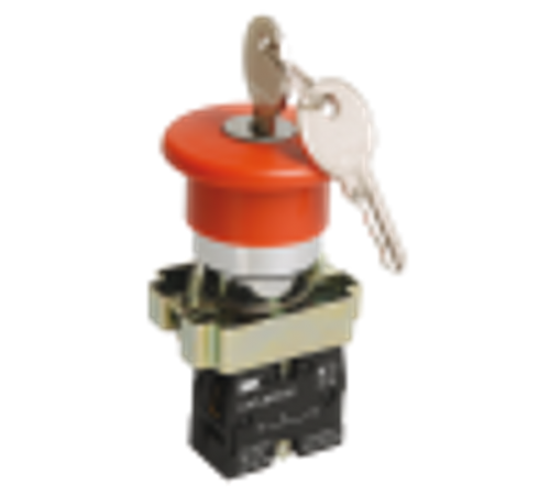 Кнопка управления LAY5-BS542 "Грибок" аварийная с фиксацией поворотная   BBG90-BS-K04  IEK