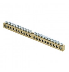 Шина PEN "ноль-земля" (6х9мм) 20 отверстий латунь крепеж по центру розничный стикер EKF PROxima  sn0-63-20-r  EKF