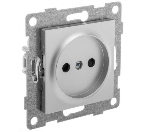 Ugra Розетка 1-ой б/з с з/ш, СУ., 16А, 250В, серебро  С11Р2-004  GUSI Electric