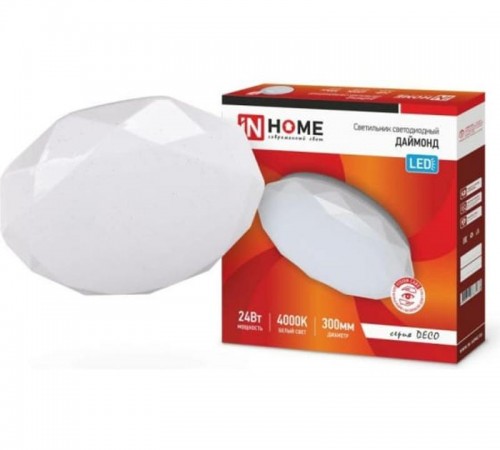 Светильник светодиодный серии DECO 24Вт 230В 4000К 1560лм 300х55мм ДАЙМОНД  4690612033679  IN HOME