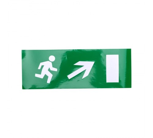 Пиктограмма (наклейка) для аварийного светильника "Направление к эвакуационному выходу направо вверх"  74-0140-1  REXANT