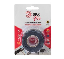 Изолента PRO PROSS25 силиконовая самослипающаяся 25 мм х 3 м черная  Б0052254  ЭРА