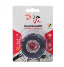 Изолента PRO PROSS25 силиконовая самослипающаяся 25 мм х 3 м черная  Б0052254  ЭРА