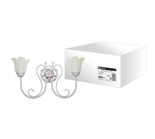 Бра НББ-09-02-2х40 "Глория" белый с золотом 2х40Вт E14  SQ0370-0006  TDM