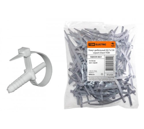Хомут дюбельный ХД 7х150 серый (50шт)   SQ0539-0021  TDM