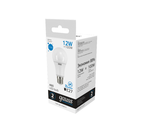 Лампа светодиодная LED 12Вт E27 220В 6500К Elementary A60  23232  Gauss