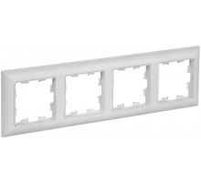 BRITE Рамка 4-местная РУ-4-БрАБ арктический белый/белый   BR-M42-12-K91  IEK