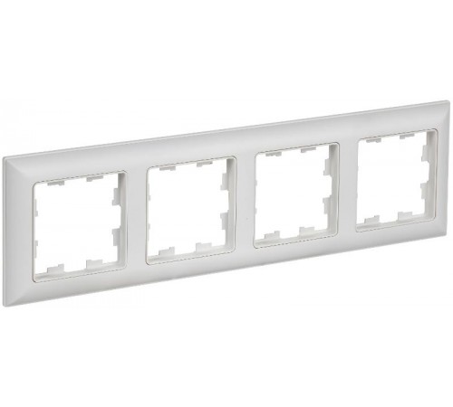 BRITE Рамка 4-местная РУ-4-БрАБ арктический белый/белый   BR-M42-12-K91  IEK