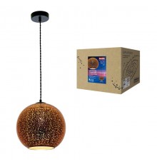 Светильник декор. подвесной, серия "Galassia" DLC-G433 E27 COPPER металл, стекло; цвет медный. d-300 мм, h-1275 мм.  UL-00001829  Fametto