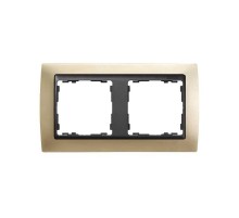 Simon 82 Рамка декоративная, 2 поста, S82, шампань-графит  82824-34  Simon