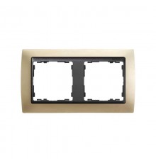 Simon 82 Рамка декоративная, 2 поста, S82, шампань-графит  82824-34  Simon