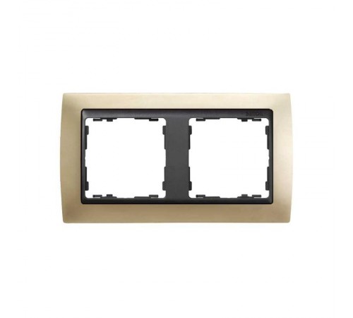 Simon 82 Рамка декоративная, 2 поста, S82, шампань-графит  82824-34  Simon