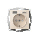AtlasDesign Бежевый Розетка 16А c 2 USB A+C, 5В/2,4А/3,0А, 2х5В/1,5А, механизм  ATN000232  SE