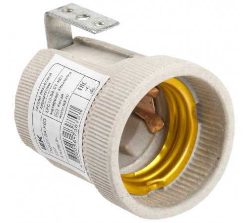 Патрон с держателем Е27 керамика IEK  EPC15-04-01-K01  IEK