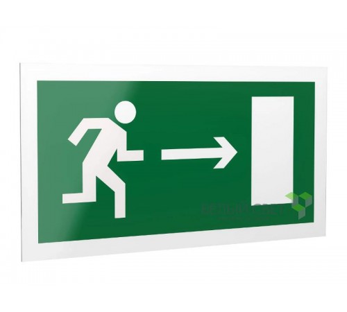 Пиктограмма (Наклейка) PS-40206.E03"Напр. к эвакуационному выходу направо" для CRUISER   a13735  Белый свет