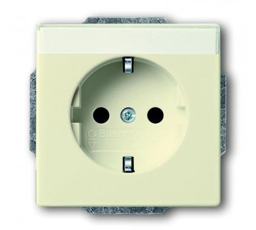 Розетка SCHUKO 16А 250В с полем для надписи, серия solo/future, цвет savanne/слоновая кость  2011-0-3726   2CKA002011A3726  ABB