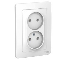 Blanca Белый С/У Розетка 2-ая без заземления без шторок, 16А, 250В  BLNRS000021  SE