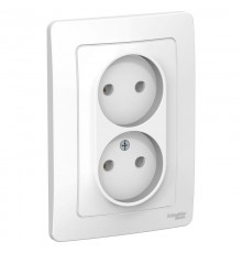 Blanca Белый С/У Розетка 2-ая без заземления без шторок, 16А, 250В  BLNRS000021  SE