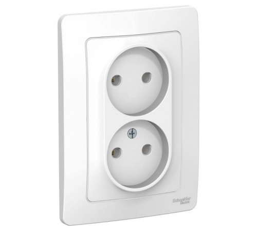 Blanca Белый С/У Розетка 2-ая без заземления без шторок, 16А, 250В  BLNRS000021  SE