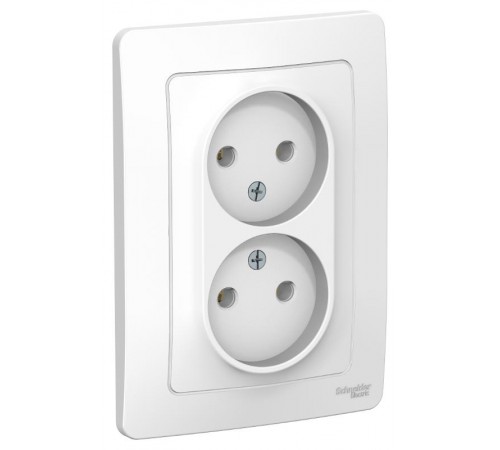 Blanca Белый С/У Розетка 2-ая без заземления без шторок, 16А, 250В  BLNRS000021  SE