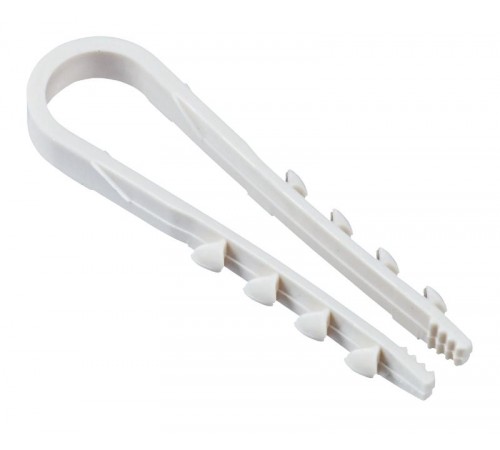 Дюбель-хомут 5-10мм круг. каб. нейл. белый (25шт/упак)  UDH13-05-10-025-K01  IEK
