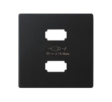 Накладка для зарядного устройства 2xUSB черного матового цвета S82 Concept  8221096-098  Simon