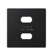 Накладка для зарядного устройства 2xUSB черного матового цвета S82 Concept  8221096-098  Simon