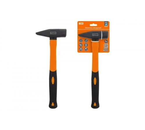 Молоток слесарный, 600 гр, кованый, с прорезиненной фиберглассовой рукояткой "Алмаз"  SQ1036-0104  TDM