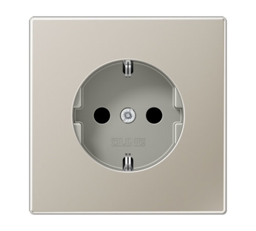 Штепсельная розетка SCHUKO 16А / 250В, пружинные зажимы; металл; нержавеющая сталь; Edelstahl  ES1520  Jung