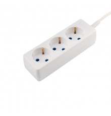 Удлинитель 3 гнезда, 3 м, 3х0.75 кв.мм, с/з, белый  11-7209  PROconnect