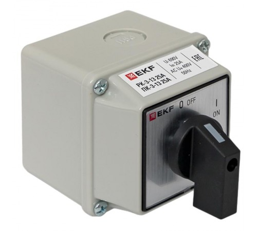 Переключатель кулачковый ПК-3-13 25А 3P "ВКЛ-ВЫКЛ" IP54 EKF PROxima  pk-3-13-25  EKF