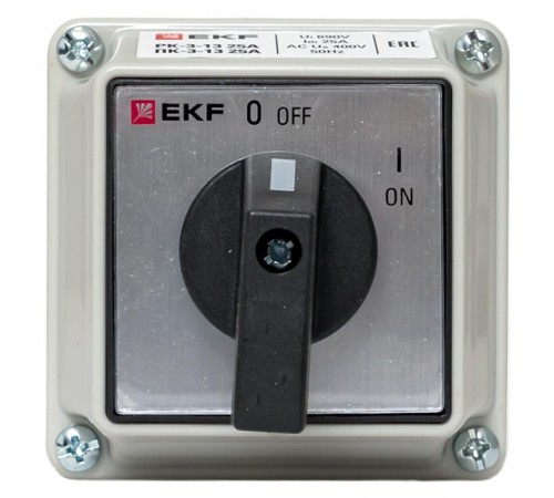 Переключатель кулачковый ПК-3-13 25А 3P "ВКЛ-ВЫКЛ" IP54 EKF PROxima  pk-3-13-25  EKF