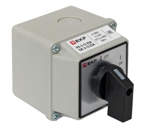Переключатель кулачковый ПК-3-13 25А 3P "ВКЛ-ВЫКЛ" IP54 EKF PROxima  pk-3-13-25  EKF