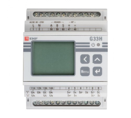 Многофункциональный измерительный прибор G33H с жидкокристалическим дисплеем  на DIN-рейку  sm-g33h  EKF