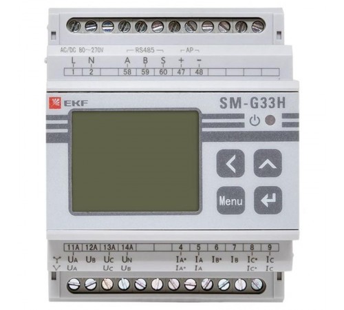 Многофункциональный измерительный прибор G33H с жидкокристалическим дисплеем  на DIN-рейку  sm-g33h  EKF