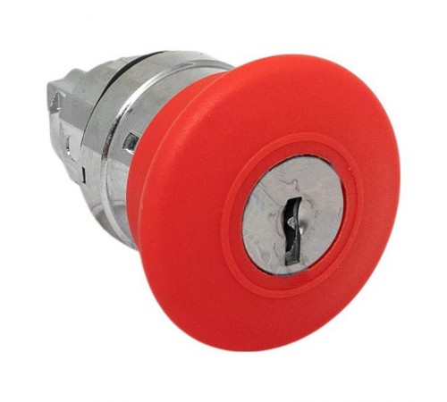 Механизм исполнительный кнопки XB4 "Грибок" красный поворотный с фиксацией с замком IP65  XB4BA1F-R-65  EKF