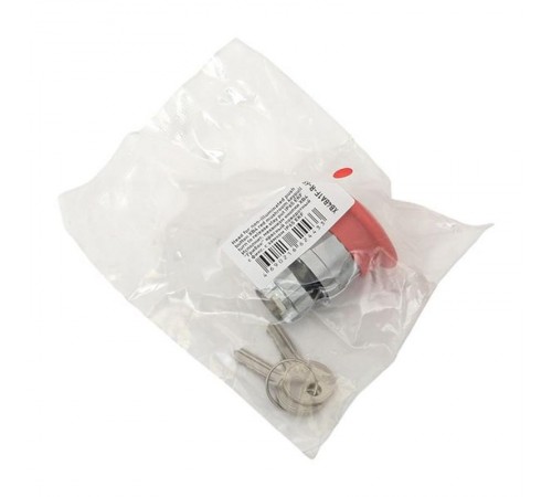 Механизм исполнительный кнопки XB4 "Грибок" красный поворотный с фиксацией с замком IP65  XB4BA1F-R-65  EKF