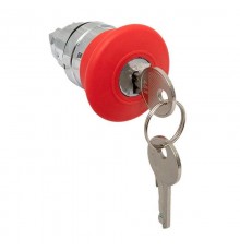 Механизм исполнительный кнопки XB4 "Грибок" красный поворотный с фиксацией с замком IP65  XB4BA1F-R-65  EKF