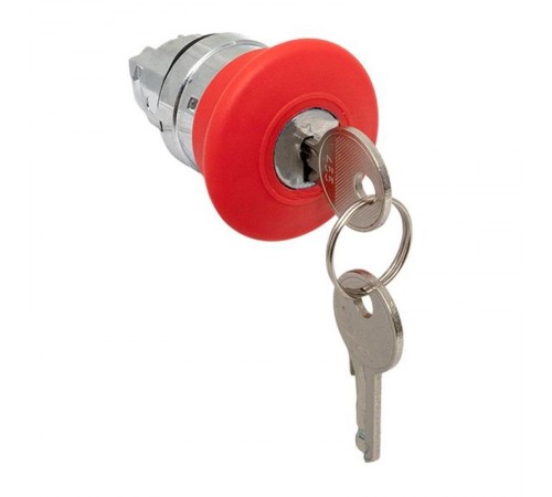 Механизм исполнительный кнопки XB4 "Грибок" красный поворотный с фиксацией с замком IP65  XB4BA1F-R-65  EKF