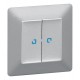 Valena LIFE DIY Алюминий Выключатель 2-клавишный с подсветкой 10А 250В  752628  Legrand