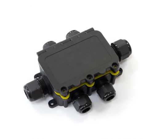 Распределительная коробка с откидной крышкой 6-вводная IP68 ПА66 40А 450В d3,5-12 мм 131х95х37  PR08.13155  Промрукав