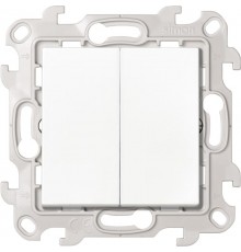 Кнопочный двухклавишный выключатель 10A  белого цвета S24 Harmonie  2410151-030  Simon