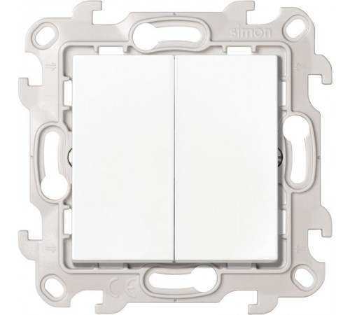 Кнопочный двухклавишный выключатель 10A  белого цвета S24 Harmonie  2410151-030  Simon