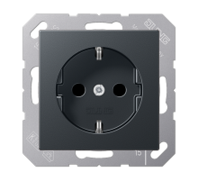 Штепсельная розетка SCHUKO 16А / 250В с защитными шторками, пружинные зажимы; термопласт; матовый антрацит; A500  A1520BFKIANM  Jung