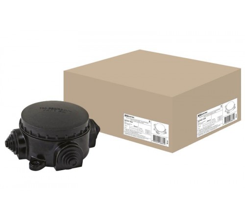 Коробка распределительная электромонтажная КЭМ 1-10-3Б о/п D78 мм IP44, 3-х рожк. (карболит)  SQ1401-1002  TDM