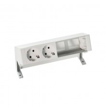 Simon S400 Настольный розеточный блок, 2х2P+E, 2 пустых модуля, белый, Simon 400  42402000-130  Simon